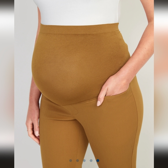 Maternity Full Panel Pixie Ankle Pants (Mustard Yellow) - Picture 3 of 5